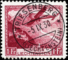 6815 1930, Kpl. Flugpostserie Mit Durchweg Vollen Bis Zentr. Stempeln TRIESENBERG, Tadellos, Mi. 340.-, Katalog: 108/13  - Liechtenstein