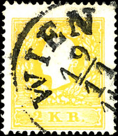 6858 1858, 2 Kreuzer Gelb, Type I, Klar Gestempelt "WIEN 19/11", Kabinett, Fotobefund Goller BPP (2017), Mi. 520.-, Kata - Sonstige & Ohne Zuordnung