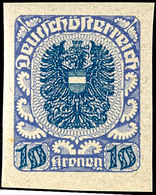 6878 1920/21 80H - 10Kr Wappenadler, Abart "ungezähnt", Kpl. Postfrisch (gemischte Papiersorten), 80H. Minimaler Gummife - Sonstige & Ohne Zuordnung