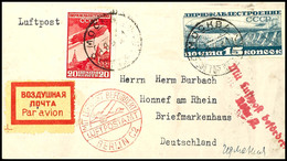 6944 20 K. Und 15 K. Luftschiffbau Ungezähnt Auf Luftpostbrief Aus MOSKAU 15.5.31 Nach Berlin Mit Flugpost-Bestätigungss - Sonstige & Ohne Zuordnung