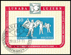 6989 1951, LUNABA - Block Mit Ersttagssonderstempel, Tadellos, Mi. 200.-, Katalog: Bl.14 O - Sonstige & Ohne Zuordnung