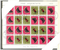 7003 Markenheftchenbogen Pro Juventute 1953, Tadellos Gestempelt, Mi. 1.500.-, Katalog: MHB42 O - Markenheftchen