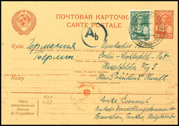 7025 1940, Russische Ganzsachenkarte Mit Zusatzfrankatur Von Tarution In Der Südlichen Ukraine Bei Odessa über Auslandsb - Ukraine