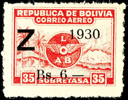 7036 1,50 Bs. Bis 6 Bs. "Anschlussdienst An Das Luftschiff Graf Zeppelin", Flugpostausgabe 1930, Tadellos Ungebraucht, M - Bolivien
