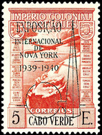 7060 5 E. "Weltausstellung New York" Mit Grünem Aufdruck, Flugpost Ausgabe 1939, Tadellos Postfrisch, Signiert, Mi. 500. - Sonstige & Ohne Zuordnung