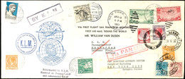 7123 1937, 19.4., Van Duesen First Airmail Around The World Flight Ab San Francisco Nach Hongkong Mit Frankaturen Und St - Sonstige & Ohne Zuordnung