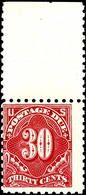 7126 30 C. Lilakarmin, Tadelloser Postfrischer Oberrandwert, Scott: J57 ( 600,-$), Katalog: 34C ** - Sonstige & Ohne Zuordnung