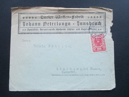 Österreich 1920 Firmenbrief Tiroler Waffen Fabrik Johann Peterlongo. Hervoragend Schießende Schrot Und Kugel Gewehre - Briefe U. Dokumente