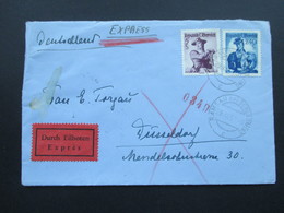 Österreich 1953 Trachten MiF Nr. 920 / 925 Eilboten / Expres Brief Nach Düsseldorf. Bahnpost München Salzburg Zug 00032 - Storia Postale