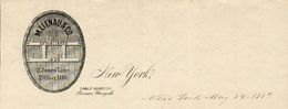 Etats Unis. New York - Entête Du 28 July 1886. - M.Lienau & Co. Established 1839 - 2 Jones Lane P.O.Box 1410. - USA