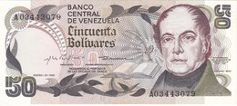 BILLETE DE VENEZUELA DE 50 BOLIVARES DEL AÑO 1981 SERIE A  (BANKNOTE) SIN CIRCULAR-UNCIRCULATED - Venezuela
