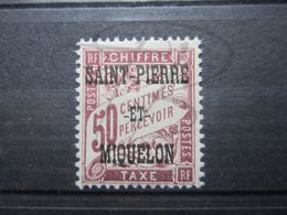 VEND BEAU TIMBRE TAXE DE SAINT-PIERRE ET MIQUELON N° 16 , X !!! - Portomarken