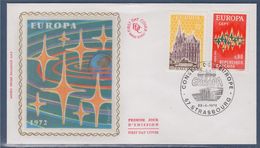 = Europa Cathédrale D'Aix  La Chapelle Strasbourg 22 04 1972 Enveloppe N°1714 Et 1715 - 1972