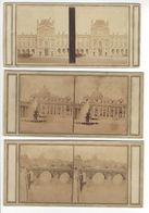 3 PHOTOS PARIS PHOTO STÉRÉO CIRCA 1850 1855 EDOUARD MAUCHE /FREE SHIPPING REGISTERED - Photos Stéréoscopiques