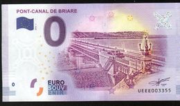 France - Billet Touristique 0 Euro 2018 N°3355 (UEEE003355/5000) - PONT-CANAL DE BRIARE, Palindrome - Privéproeven