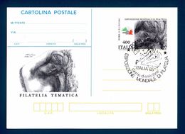 REPUBBLICA 1985 - Espo Mondiale Di Filatelia Fanciulla Cartolina Postale - £. 400 - Filagrano 201 Annullo FDC - Stamped Stationery