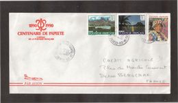 E1 -Polynésie Française. Enveloppe " CENTENAIRE DE PAPEETE " 1890-1990 De FAAA Pour BERGERAC-Assortiment De Timbres. - Cartas & Documentos