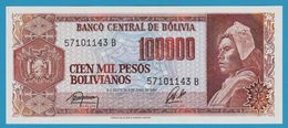 BOLIVIA 	100.000 Pesos Bolivianos 	D.05.06.1984	# 57101143B  P# 171 - Bolivia