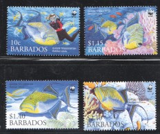 BARBADOS 2006  C Fishes  WWF Issue Set Of 4 UM - MNh - Barbados (1966-...)