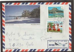 5 - POLYNESIE FRANCAISE- Lettre De 1982 De Tahiti Pour France- Assortiment De Timbres-enveloppe Illustrée. - Briefe U. Dokumente