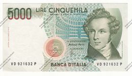 BANCONOTA DA 5.000 LIRE BELLINI REP. ITALIANA SPL/QFDS - - 5000 Liras