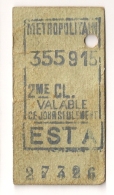 ANCIEN TICKET DE METRO EST A     VALABLE  CE JOUR SEULEMENT CPA1447 - Europe