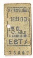 ANCIEN TICKET DE METRO EST A     VALABLE  CE JOUR SEULEMENT CPA1447 - Europa