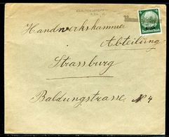 Alsace Lorraine - Griffe Alsacienne Sur Type Hindenburg Surchargé Elsab Sur Enveloppe Pour Strasbourg - Ref F131 - Lettres & Documents