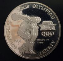 USA 1 $ DOLLAR 1983 S SILVER PROOF "1984 LOS ANGELES OLYMPICS - DISCUS" Free Shipping Via Registered Air Mail - Commemoratives