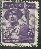 EGYPT EGITTO 1953 1956 SOLDIER SOLDATO 20m PURPLE USATO USED OBLITERE' - Gebruikt