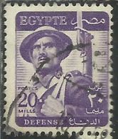 EGYPT EGITTO 1953 1956 SOLDIER SOLDATO 20m PURPLE USATO USED OBLITERE' - Gebruikt
