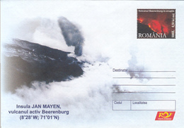 VOLCANOS, BEERENBURG VOLCANO ON JAN MAYEN ISLAND, COVER STATIONERY, 2005, ROMANIA - Volcanos