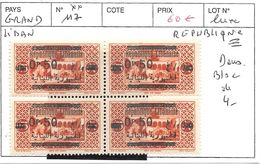 GRAND LIBAN N° 117 ** REPUBLIQNE DANS BLOC DE 4 - Unused Stamps