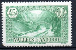 ANDORRE FRANCAIS - 1937/43: Pont De St Antoine  (N°63*) - Unused Stamps