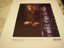 PUBLICITE RYAN REYNODLS PARFUM BOSS DE HUGO BOSS 2010 - Non Classés