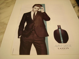 PUBLICITE PARFUM AVANT GARDE DE LANVIN 2010 - Non Classés