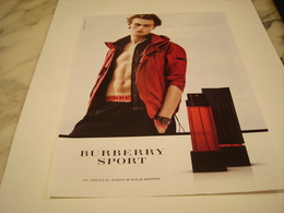 PUBLICITE  PARFUM BURBERRY SPORT 2010 - Non Classificati