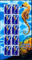 EUROPA-2001-WATER-LONG SNOUTED SEA HORSE-LARGE MS-GIBRALTAR-SCARCE-MNH-M-208 - 2001