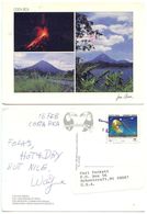 Costa Rica 1995 Postcard Arenal Volcano, Jaco To Schoolcraft Michigan, Scott C926 - Costa Rica