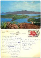 Delcampe - Antigua 1980 Postcard Dock Yard From Shirley Heights, To Canada, Scott 415 - Antigua En Barbuda