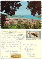 St. Lucia 1977 Postcard View Of Castries, To Canada, Scott 393 Bird X 2 - St. Lucia