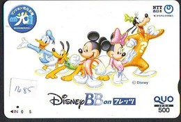 Carte Prépayée Japon * DISNEY  (1685)  Japan Prepaid Card * DISNEY BB ON - Disney