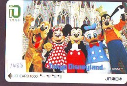 Carte Prépayée Japon - DISNEY - Mickey Minnie Donald Pluto Dingo Chien Dog (1688) JAPAN Prepaid JR IO Card - Disney