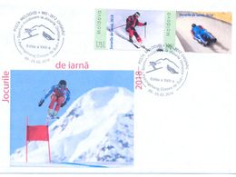 2018. Moldova, Moldavien Sportsmans On Winter Olympic Games'2018,  Pyeongchang, Cover With Special Postmark, Mint/** - Moldavie