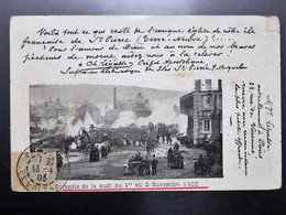 C.P.A. SAINT-PIERRE ET MIQUELON : Incendie De La Nuit Du 1er Au 2 Novembre 1902, Timbre En 1903, Imprimé G. Texier - Saint-Pierre-et-Miquelon