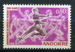 6110   ANDORRE  N° 209**  80c  Lilas-rose Et Violet :  Championnat Du Monde De Patinage Sur Glace 1971   TTB - Neufs