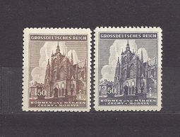 Bohemia & Moravia Böhmen Und Mähren 1944 MNH ** Mi 140-141 Sc 88-89 St.Veits - Dom In Prag. Vitus'Cathedral Prague. - Ungebraucht