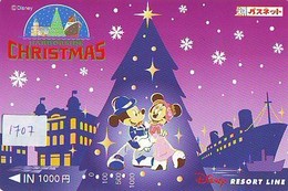 Carte Prépayée Japon * DISNEY RESORT LINE (1707) MERRY CHRISTMAS * 1000 YEN * JAPAN PREPAID CARD - Disney