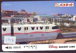 Carte Prépayée Japon - DISNEY RESORT LINE - Train & Oreilles De Mickey (1718) Japan Prepaid Card - Disney