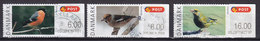 Denmark 2012 Mi. 62-64 Automatmarke ATM Frama Label Bird Vogel Oiseau Kernebider Grønirisk Dompap Complete Set !! - Machine Labels [ATM]
